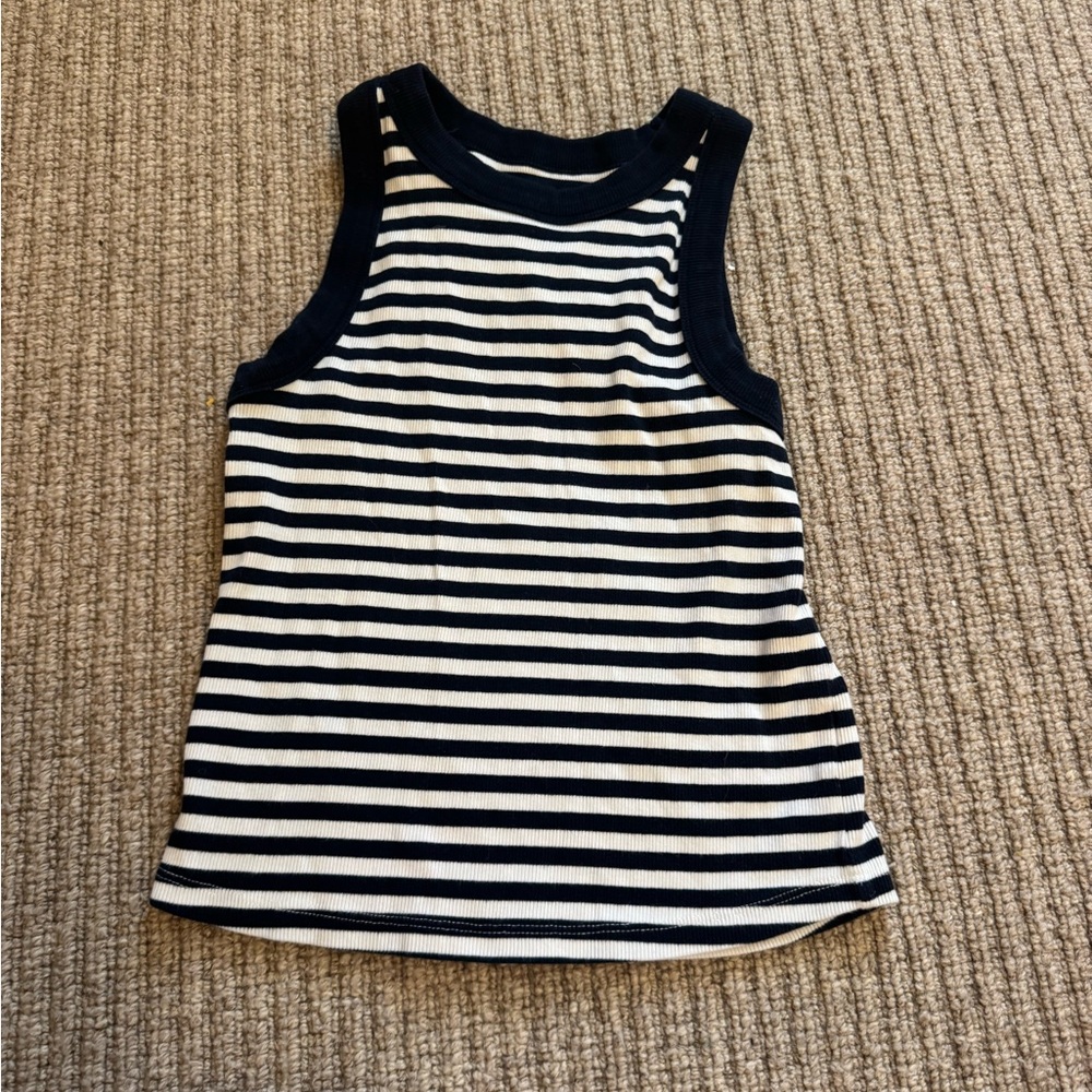 Navy and White Striped Tank Top